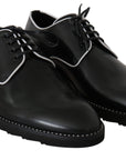 Dolce & Gabbana Elegant Black Leather Derby Dress Shoes
