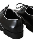 Dolce & Gabbana Elegant Black Leather Derby Dress Shoes