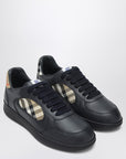 Burberry Burberry Indigo blue leather and Check sneaker Terrace