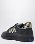 Burberry Burberry Indigo blue leather and Check sneaker Terrace