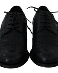 Dolce & Gabbana Elegant Dark Blue Wingtip Derby Dress Shoes