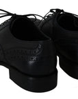 Dolce & Gabbana Elegant Dark Blue Wingtip Derby Dress Shoes