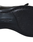 Dolce & Gabbana Elegant Black Leather Derby Wingtip Dress Shoes