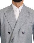 Dolce & Gabbana Elegant Light Blue Double Breasted Blazer