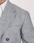Dolce & Gabbana Elegant Light Blue Double Breasted Blazer