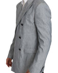 Dolce & Gabbana Elegant Light Blue Double Breasted Blazer