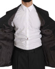 Z ZEGNA Elegant Black Striped Wool Suit