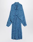 Balenciaga Balenciaga Midi dress with bow and blue print