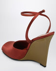 Saint Laurent Saint Laurent Zeppe La Scandale in satin rust color