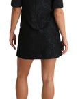 Dolce & Gabbana Elegant Black Button Embellished Mini Dress