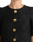 Dolce & Gabbana Elegant Black Button Embellished Mini Dress