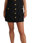 Dolce & Gabbana Elegant Black Button Embellished Mini Dress