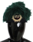 Dolce & Gabbana Elegant Emerald Cashmere Cloche Cap