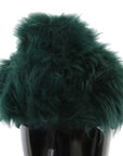 Dolce & Gabbana Elegant Emerald Cashmere Cloche Cap