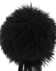 Dolce & Gabbana Chic Black Gatsby Cap in Tibet Lamb Fur