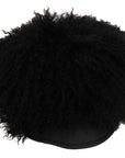 Dolce & Gabbana Chic Black Gatsby Cap in Tibet Lamb Fur