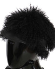 Dolce & Gabbana Chic Black Gatsby Cap in Tibet Lamb Fur