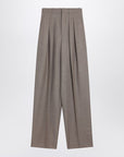 Saint Laurent Saint Laurent Wide taupe beige wool trousers