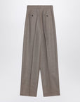 Saint Laurent Saint Laurent Wide taupe beige wool trousers