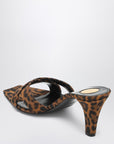 Saint Laurent Saint Laurent Mule Jill in gros-grain leopard print