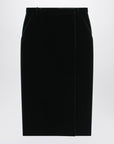 Saint Laurent Saint Laurent Green velvet wrap midi skirt