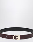 Saint Laurent Saint Laurent Reversible belt in black/burgundy leather