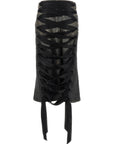 Balenciaga Balenciaga Lace Up Denim Skirt