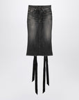 Balenciaga Balenciaga Skirt with laces in smoky grey denim