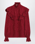 Saint Laurent Saint Laurent Red damask silk shirt