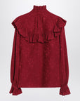 Saint Laurent Saint Laurent Red damask silk shirt