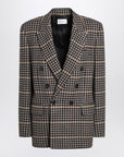 Saint Laurent Saint Laurent Double-breasted checked wool jacket