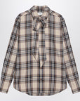 Saint Laurent Saint Laurent Cassandre lavallière shirt in tartan cotton