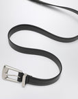 Saint Laurent Saint Laurent Smooth black leather Folk belt