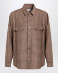 Saint Laurent Saint Laurent Overshirt in beige/brown/black houndstooth