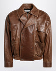 Saint Laurent Saint Laurent Brown leather bomber