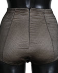 Dolce & Gabbana Beige Black Net Cotton Blend Chic Underwear