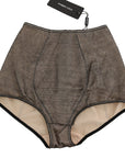 Dolce & Gabbana Beige Black Net Cotton Blend Chic Underwear