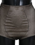 Dolce & Gabbana Beige Black Net Cotton Blend Chic Underwear