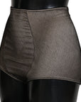 Dolce & Gabbana Beige Black Net Cotton Blend Chic Underwear