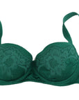 Dolce & Gabbana Enchanting Green Floral Lace Silk Bra