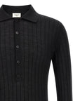 Saint Laurent Saint Laurent Pointelle Wool Polo Shirt