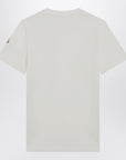 Moncler Moncler White T-shirt with embroidered tricolor logo