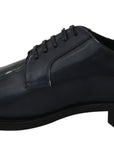 Dolce & Gabbana Elegant Blue Leather Derby Dress Shoes