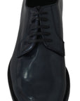 Dolce & Gabbana Elegant Blue Leather Derby Dress Shoes