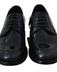 Dolce & Gabbana Elegant Blue Leather Derby Dress Shoes