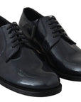 Dolce & Gabbana Elegant Blue Leather Derby Dress Shoes