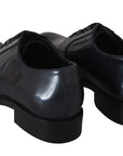 Dolce & Gabbana Elegant Blue Leather Derby Dress Shoes