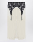 Moschino Moschino Ivory midi skirt with illusion lace print