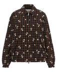 Ganni Ganni Check Flower Bomber Jacket