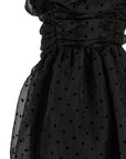 Ganni Ganni Black Organza Ruched Dress